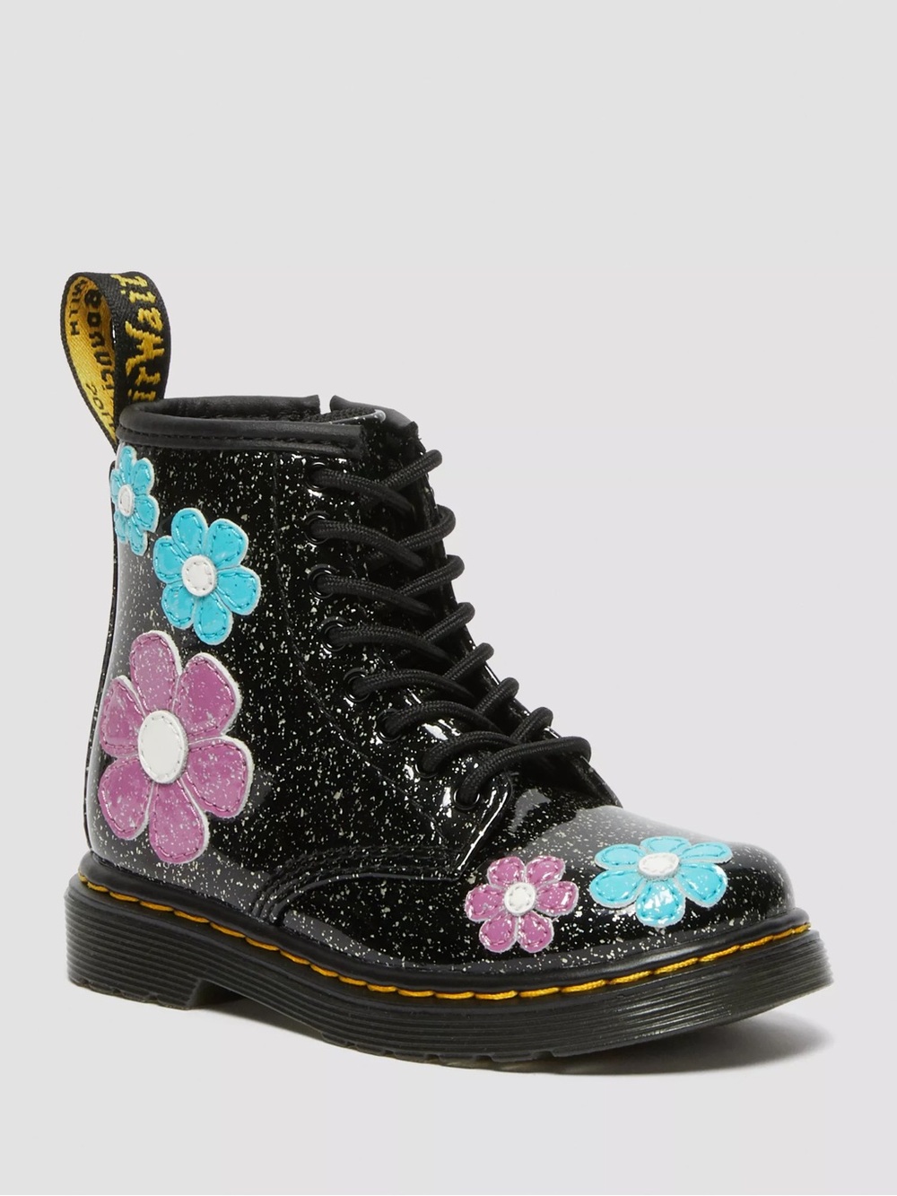 DR. MARTENS 1460 Girls Patent Leather Glitter Boots